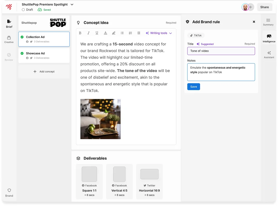 The add-rule interface, turning a recurring issue into a documented brand rule.