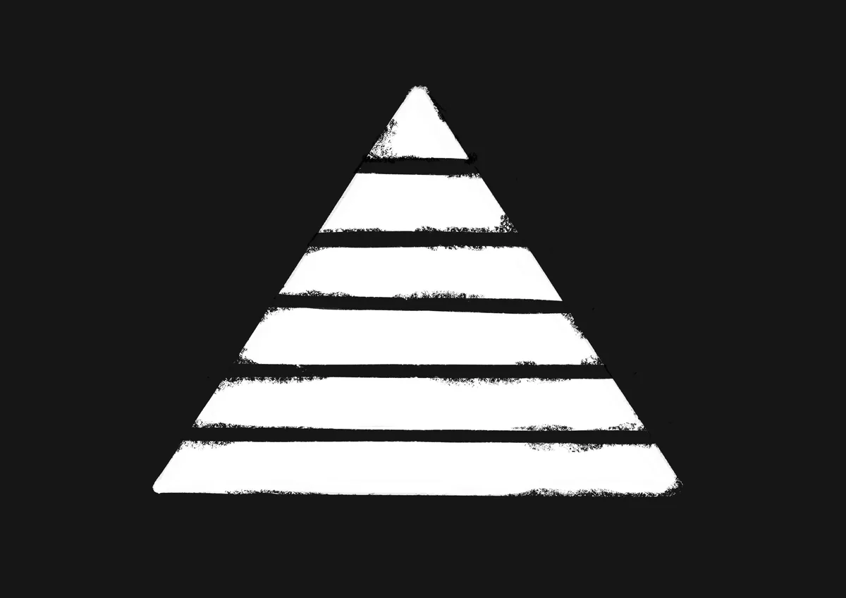Cover illustration: a striped white pyramid on a black background.